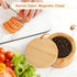 Pniimoo 360 Countertop 6 Oz Salt Holder with Lid, Bamboo Salt Container, Salt Cellar with Swivel Lid for to Store
