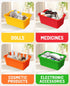 6 (6, GAMENOTE Quart Storage Bins with Lids, Plastic Latching Box for Classroom & Kids Toy Storage,Stackable Shoe Box
