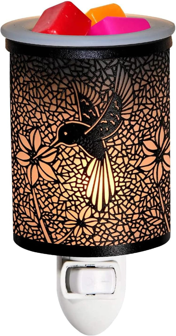 ASAWASA Metal Plug-in Wax Warmer with Silicone Liner, Electric Wax Burner Melter Night Lamp for Home Decor, Hummingbird
