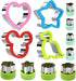 Sandwich Cutter Set - 4 Sandwich Cutters Shaped Like Dinosaur, Star, Heart, and 8 Vegetable Cutters for Children
