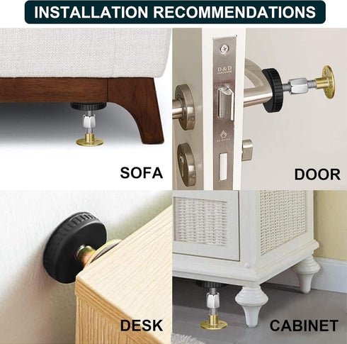 Krisler Adjustable Headboard Stoppers for Wall, Anti-Shake Tool for Bed Frame, Easy Install, 30-90mm (2PCs)