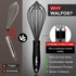 Walfos Silicone Whisk Set of 3, Stainless Steel Wire Kitchen Whisks for Non-Stick Cookware
