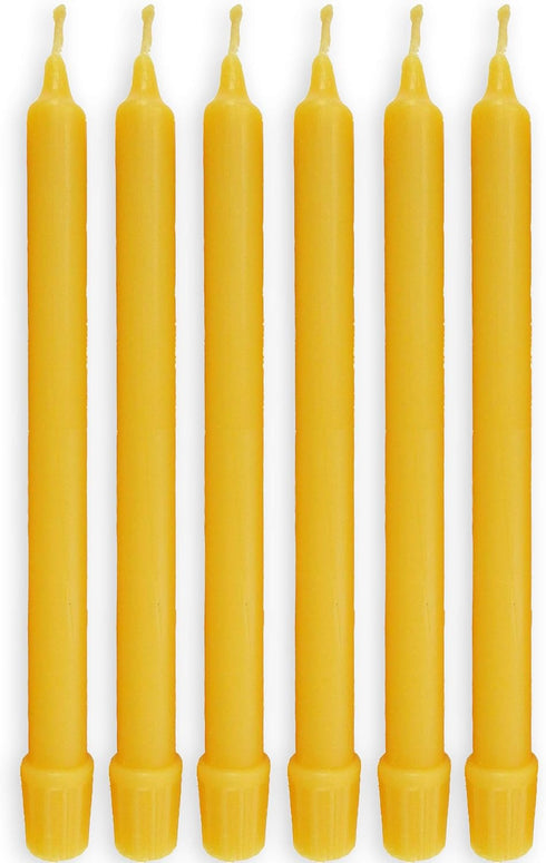 100% Pure Beeswax Candles, Set of 6, 8-Hour Organic Hand Made, 8 Inches Tall