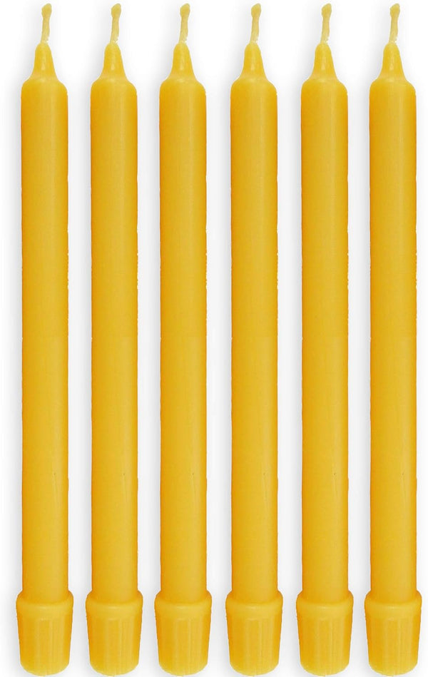 100% Pure Beeswax Candles, Set of 6, 8-Hour Organic Hand Made, 8 Inches Tall