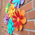 10 inch Giant 3D Rainbow Paper Flower, Pack of 7 with Stickers for Flower Wall Stickers Room Decor