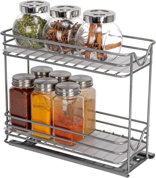 Household Essentials Glidez Powder-Coated Steel Pull-Out/Slide-Out Storage Organizer with Plastic Liners for