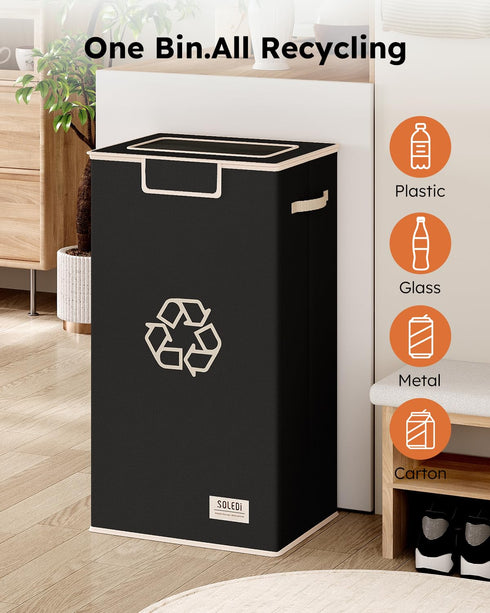 Kitchen,26 2 SOLEDI Recycle Bins for Gallon Recycling Bin with Lid and Removeable Reusable Inner Bags,Indoor Recycling