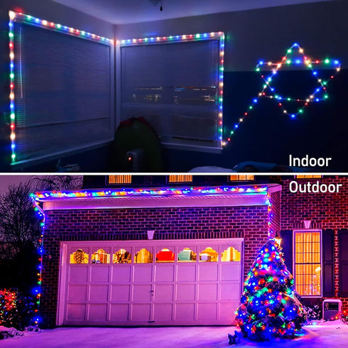 2 Pack 200 8 JMEXSUSS Battery Operated String Lights Outdoor, Total LED Modes Battery Powered Rope Lights with Remote