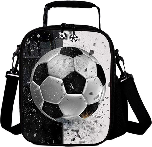 Lunch Tote, 2019 Upgrade Insulated Football Lunch Bag - Waterproof Reusable Portable Meal Bag Ice Pack for Kids