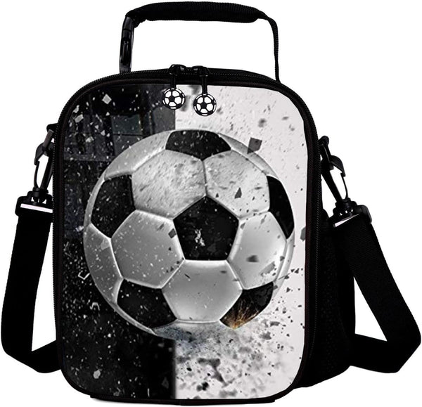 Lunch Tote, 2019 Upgrade Insulated Football Lunch Bag - Waterproof Reusable Portable Meal Bag Ice Pack for Kids