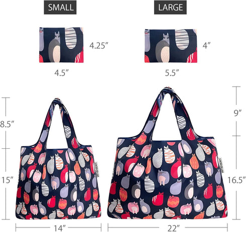 Allydrew Extra-Large Foldable Nylon Grocery Tote Bags