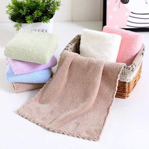 Borsicge 5 Pack 29.5" 13.8" Microfiber Washcloths x Soft Feel Fingertip Towels quick Drying Coral Velvet Wash Cloths
