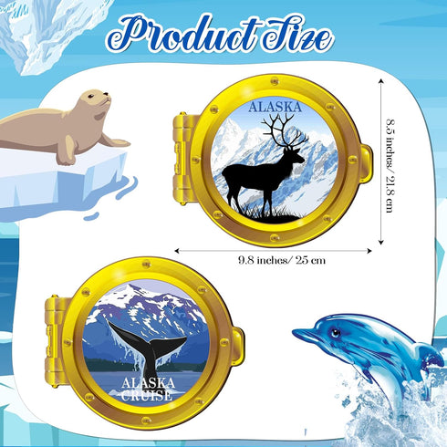 2 Pcs Alaska Cruise Door Decoration Magnetic for Cruise Ship Door Magnets Refrigerator Essentials for Carnival Cruise Ship Cruise Accessories Stateroom Cabin Gift (Deer)