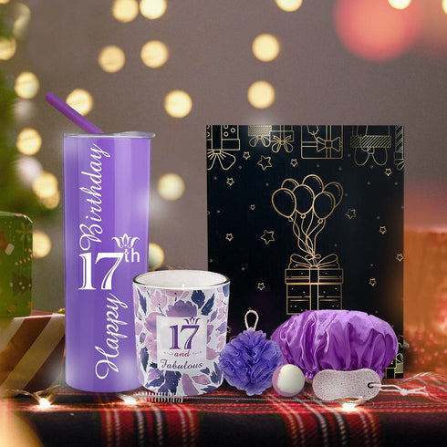VeryMerryMakering 17th Birthday Tumbler, Gifts for Girl, Birthday Decorations, Party Supplies