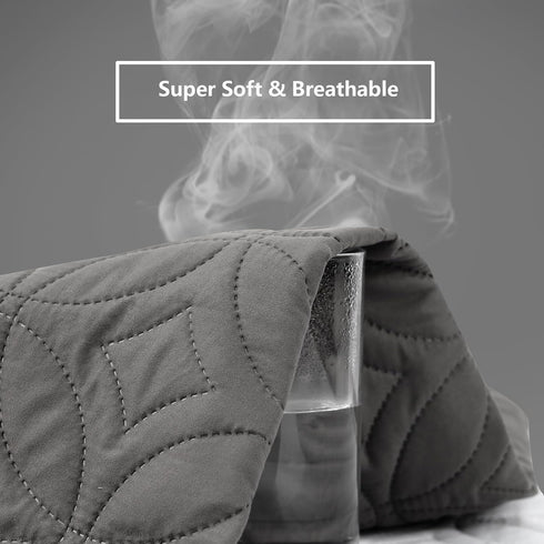 FELTYBED Twin Size Waterproof Mattress Protector, Soft Grey Mattress Cover with Deep Pocket, Noiseless Washable