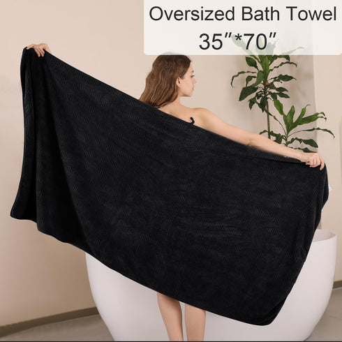 8 Set Black,2 Sheets,2 4 600 Set Hailea Piece Oversized Bath Towels Extra Large Bath Hand Towels and Washcloths GSM