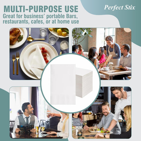 Bell Marque 300 Pack White Dinner Napkins - 2-Ply, 17" Width, 15" Length, 0.1" Height