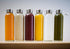 Epica Glass Bottles with Lids – 18oz Reusable Juice Water Bottles, Durable Set of 6 with Carrying Loop Caps