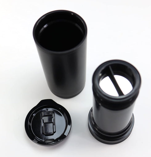 Iconikal Insulated Coffee Tumbler with Built-In French Press, 16 oz Black On-the-Go Coffee Maker
