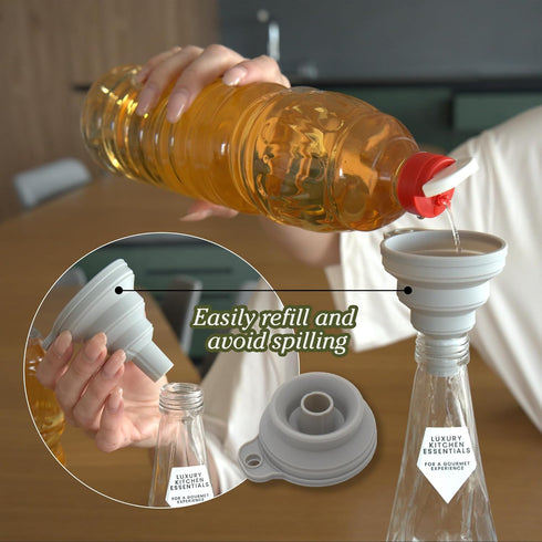 FYGO Set 500ml Set 2 Diamond Lux Olive Oil Bottle Dispenser - Olive Oil Container- Oil and Vinegar Dispenser
