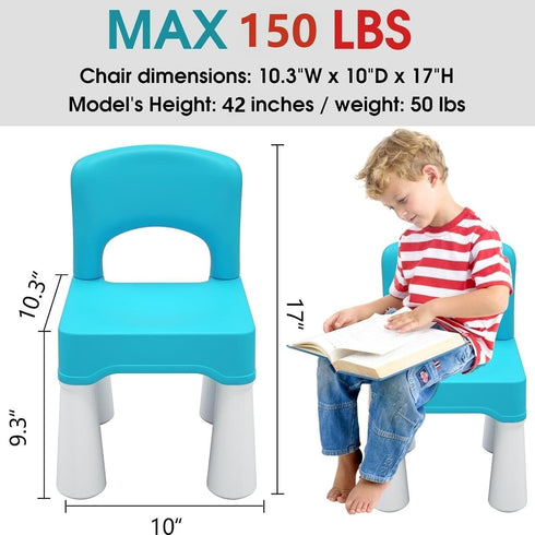 2-4, 9.3" burgkidz Toddler Chair for Kids Ages Plastic Kids Chair with Seat Height, Lightweight & Durable, Easy-Clean