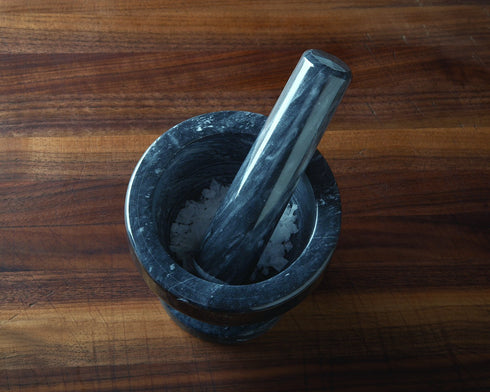 Fox Run Marble Mortar and Pestle Set, 4.5", Black