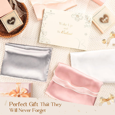 Yanibest Satin Pillowcase, Silk Pillow Cases for Hair and Skin with Zipper, Queen Set of 2 for 20"x30"