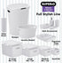 Superio Ribbed Collection - Decorative Plastic Open Home Storage Bins Organizer Baskets, Large White Smoke (2 Pack) for