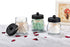 SheeChung 4 Pack Apothecary Jars with Lids, Bathroom Organizers and Storage, Small Mason Jars for Q-tips, Cottons,