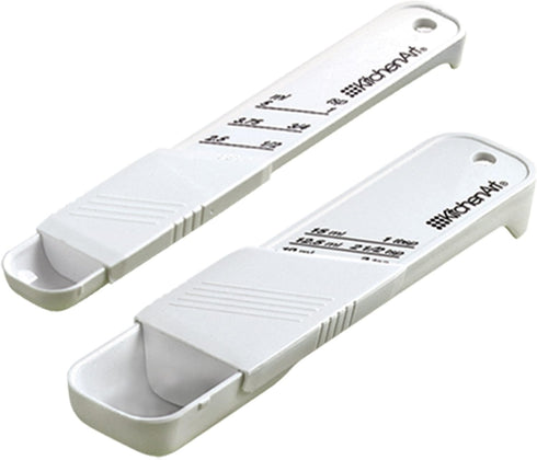 KitchenArt Adjust-A-Teaspoon and Adjust-A-Tablespoon Set, 2-Piece, White