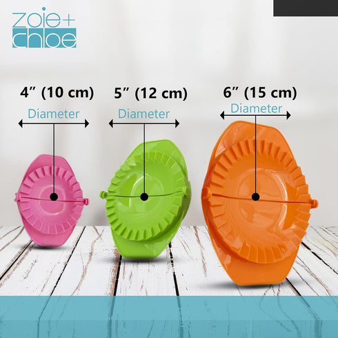 Zoie + Chloe Set of 3 Dough Press - Plastic Pastry Shaper & Empanada Maker for Kitchen