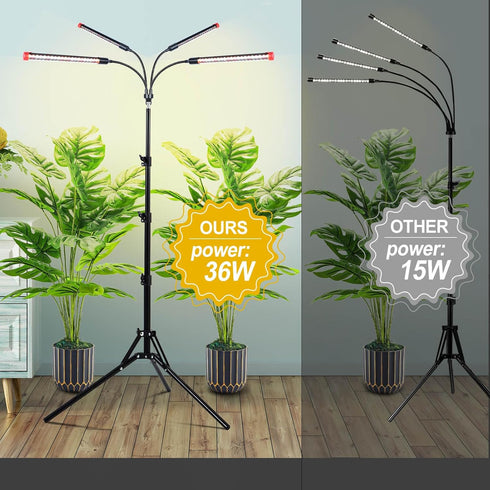 4,8,12,16,20 36 24"-64" Grow Light with Stand and Timer Hr, Watt Standing Tall Plant Light for Bonsai Tree, Seed