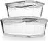 Razab 4 Pc Airtight Large Glass Food Storage Containers with Lids, BPA Free, Leak Proof Meal Prep Containers (2700ML &