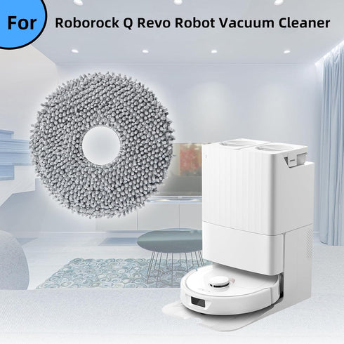 8 Pack Mop Pads Compatible with Roborock Q Revo/Qrevo MaxV Robot Vacuum Cleaner, Spin Cleaning Pads Replacement Accessories Set