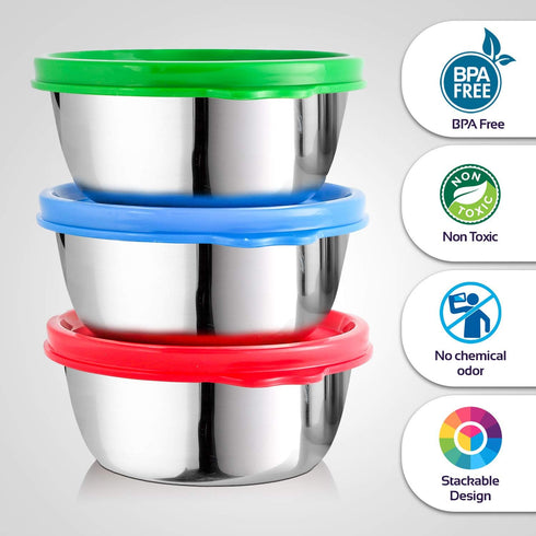 Signoraware Stainless Steel Containers Set - Eco Friendly Storage Canisters, Modern Airtight Keeper for Tea, Sugar, 3