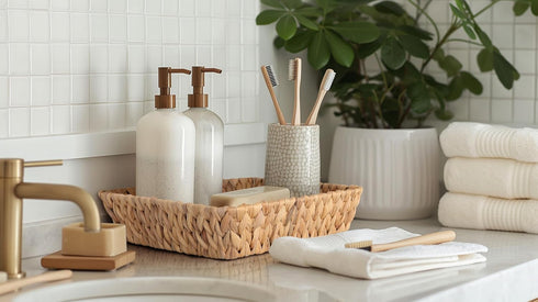 2 Pack, Set Small Wicker Basket Tray Small Rattan Basket for Gifts,Entryway Console,Tabletop,Office | Woven Wicker