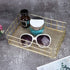Wire Mesh Basket, Golden Desktop Metal Storage Tray for Home Cosmetic Stationery (9.6 x 6.5 x 2.6in)