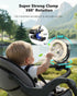 3-in-1 100ML 5200mAh 360 3 Ausic Portable Clip on Fan with Misting & LED Lights & Hook, Baby Stroller Fan, Rechargeable