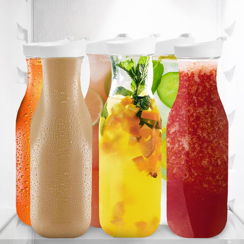 DilaBee Water Carafe with Lids, 50 Oz Plastic Juice Pitcher, 3 Pack, BPA-Free, Not Dishwasher Safe