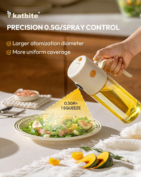 18.6 oz/550ml 2 1 Mist(0.5g/Spray) katbite olive oil dispenser bottle for Cooking, in glass oil bottle and oil sprayer