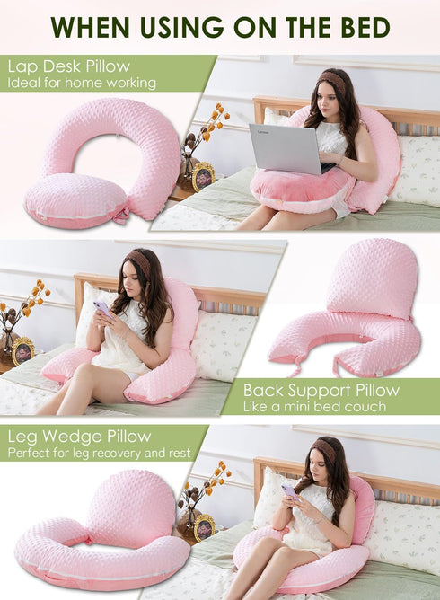 INSEN Reading Pillow with Back Support, Sit Up Bed Pillow for Reading, Nursing & Relaxation, for Adults, Moms and Kids