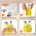 4 Pieces Honey Bee Centerpieces with Sunflower Stickers, Honeycomb Decorations for Bee Day Gender Reveal Birthday Party