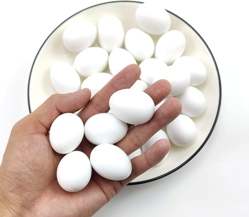 Azatemgo 10 Pieces Pigeon Eggs Solid Plastic Eggs for Hatching Help Limit Births Laying Pigeon Agricultural Tool