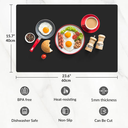 Counter, Countertop Silicone Mat for Non-slip Protector, Silicon Coffee Table Mat, Strain Resistant & Heat Resistant