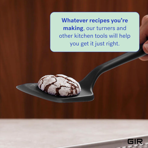 GIR Get It Right Mini Silicone Spatula Turner, 11 Inch, Heat-Resistant up to 425°F, Black