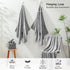 18 Set-6 Sheets,6 Towels,6 Set Pcs Gray Woven Family Towels Bath Hand Washcloths Soft Microfiber Towels Absorbent