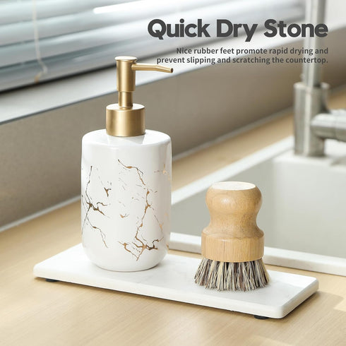 Razborci 2PCS Counter, 9"x3.5" Water Absorbing Stone Drying Tray for Kitchen Diatomite Mat Vanity Caddy for Bathroom