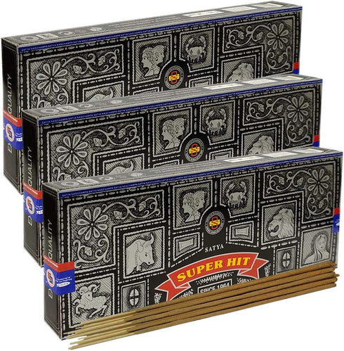 Super Hit Incense Sticks 100g and Holder Bundle - Pack of 3 (Approx 300 Sticks)