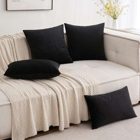 MIULEE Velvet Pillow Cover - Soft Luxury Decorative Throw Pillow Cover, Single Rectangle Cushion Case for Couch, 12x20