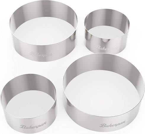 Bakerpan Round Stainless Steel Cookie Cutter Set, Circle Biscuit Cutters (2 Inch & 3 Inch)